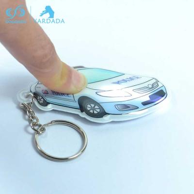 China Promotion Gift Guangdong Custom Led Flashlight Car Key Holder Mini / Plastic PVC LED Personalized Light Key Chain for sale