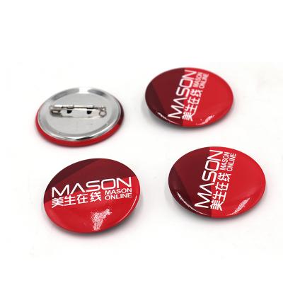 China Wholesale custom 30mm tin badge promotion gift cheap button customized tinplate badge nickel free for sale