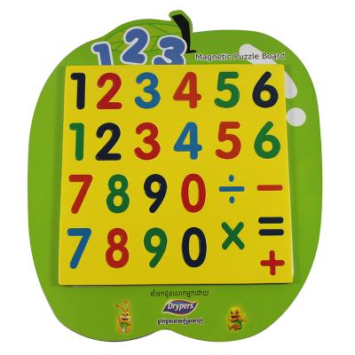 China Cartoon Toy Intellectual Developmental Kids Toys Magnet Eco-friendly Writing Board With EVA Digital Puzzle for sale