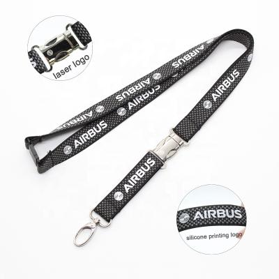 China Promotional Gifts Custom Printing AIRBUS Carbon Lanyard Boeing Silicone Printing Lanyard No Minimum Order for sale