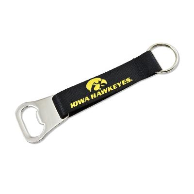 China Promotional Gifts Iowa Hawkeyes Bottle Opener Lanyard Keychain, NCAA Bottle Opener Keychain No Min Order for sale