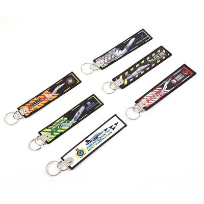 China Aviation gifts/stuff gifts/Christmas sublimation fabric tag key chain/promotional embroidery friendship gifts for sale