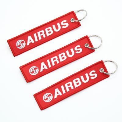 China Aviation Gifts/Stuff Gifts/Custom Christmas/Friendship Red White AIRBUS Embroidered Luggage Tag, Aviation Luggage Tag Key Chain with Keychain for sale