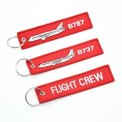 China Aviation Gifts / Stuff Gifts / Christmas / Friendship Custom Name Embroidery Sided Aircraft Crew Car Made Key Chain for sale