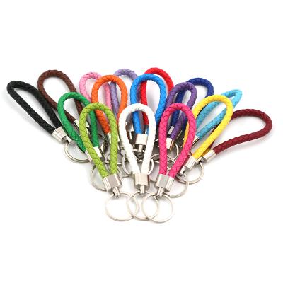 China Factory Wholesale Various Color Key Chain Leather Braided Key Chain With Key Chain for sale