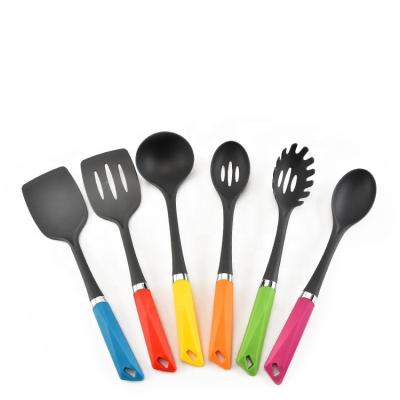 China Sustainable Unique Design Amazon PP Handle 6 Piece Kitchen Cooking Tool Nylon Utensil for sale