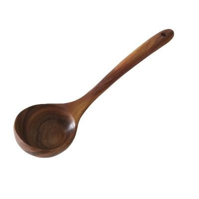 China Sustainable Teak Wood Cooking Wooden Spoon Set Kitchen Accessories Pouch for sale