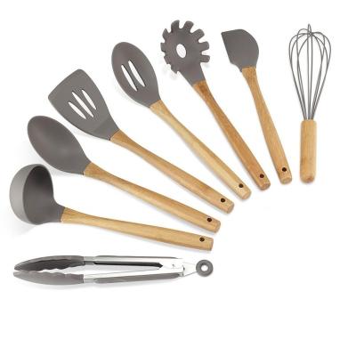 China Amazon Sustainable Cooking Appliance 8 Pieces Wooden Handle Cooking Kitchen Utensils for sale