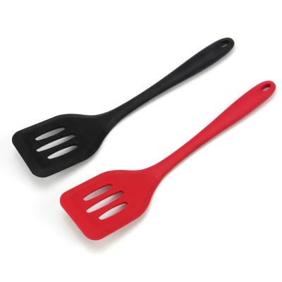 China Sustainable Amazon Hot Kitchen Tools Mini Slotted Silicone Cookware Silicone Turner One Piece Design for sale