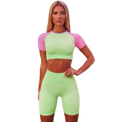 China Mumu Breathable Newcomers Contrast Color Custom Athleisure Plus Size Women's Sweat Sportwear 2 Piece Gym Set for sale