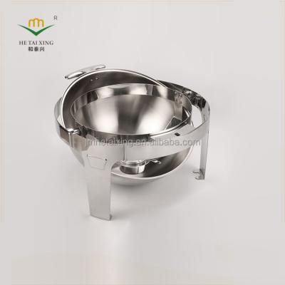 China Wholesale Fixed Frame Stainless Steel Round Roll 6L / Beetle Chafing Dish With Display Case for sale