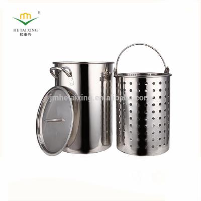 China 36QT Stainless Steel Pot Viable Fish Turkey Frying Pot For Hotel And Restaurant Supply for sale