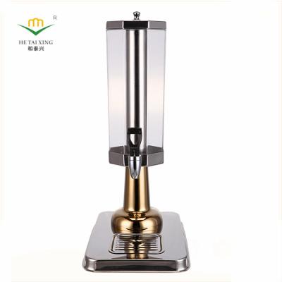 China Easily Assembled Gold Plated Octagon One Head Electric Juice Dispenser Machine Water Dispenser With Stand for sale