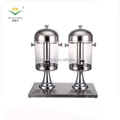 China Easily Assembled Round Shape Double Tanks Cold Buffet Commercial Juice Drink Dispenser Machine for sale