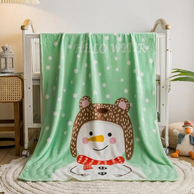 China Fire Retardant Super Soft 100% Polyester Cute Cartoon Printed Flannel Fleece Kids Blanket for sale