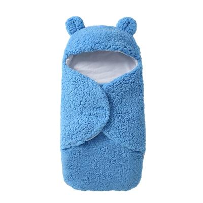 China Portable Girls Boys Cute Cotton Plush Receiving Blanket Wraps Newborn Sleeping Baby Wrap Covering for sale