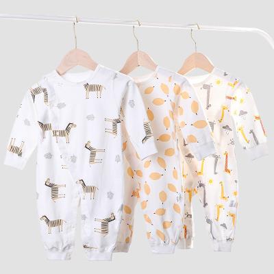 China Cute 100% Cotton In Sprint Autumn Running 100% Cotton Baby Clothes Newborn Knitted Baby Boy Romper Baby Rompers for sale