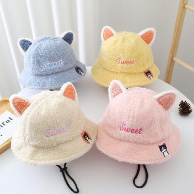 China Beanie Baby Fisherman Hat Baby Girl Hat Newborn Bucket Hat Children Cashmere Wool Embroidery Cute Infant Kids Eco-Friendly Comfortable Toddler for sale