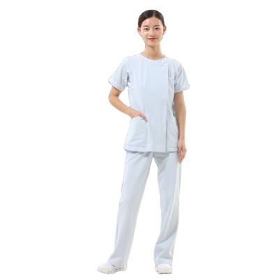 China Wholesale Gray Medical Hospital Scrubs Medical Uniforms Anatomy Short Sleeve Women Scrub Sets Dental Clinic Doctors Surgical Clothes for sale