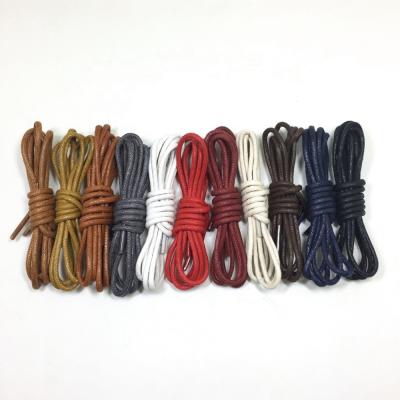 China Wholesale Round Waxed Shoe Laces With Colors Available for sale