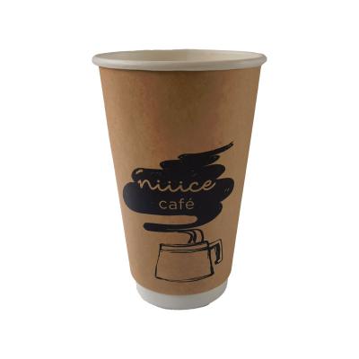 China Custom White Disposable Cups 8oz 10oz 16oz Logo Coffee Paper Cups With Wall Disposable China Manufacture Double Lid For Hot/Cold Drink for sale