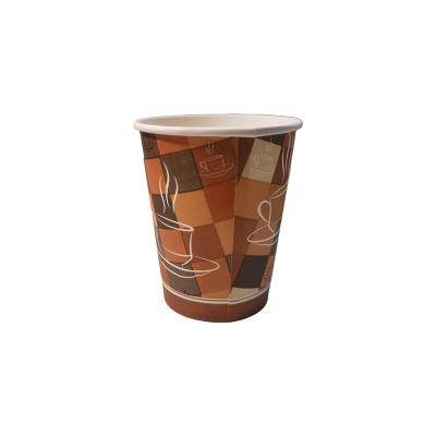 China 7 oz 12 oz Brown Paper Cup Disposable Recyclable White Single Layer Paper Cup With Lids for sale