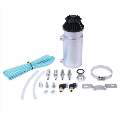 China Universal Aluminum Aluminum Oil Hook Can Reservoir Tank W/Breather Filter Baffled Silver For BMW Honda Chevrolet Dodge Nissan Toyota for sale