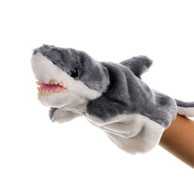 China Home Decoration/Gifts/Sale/Promotion 20-30cm Gray and Blue Animal Shark Plush Hand Puppet for sale