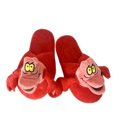 China Fashion Trend Home Plush Shoes Durable Plush Slippers Pet Toys Red Crab Shoes for sale