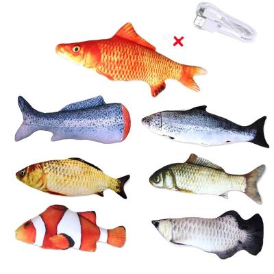 China Custom USB viable electirc tik tok toys plush unicorn fish with cat pet toy for sale