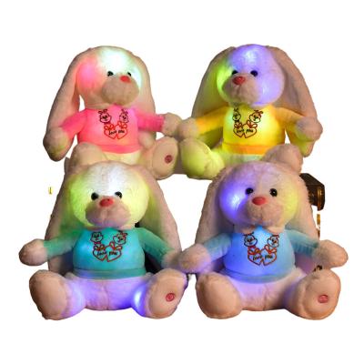 China Decoration/home gifts/cute luminous big-eared rabbit doll cartoon plush rabbit toy selling/promotion LED for sale