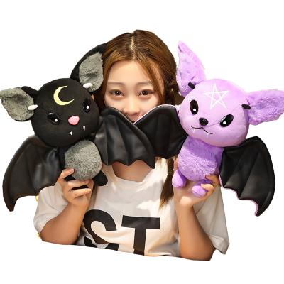 China Sale/Promotion Halloween Gift Plush Bat Doll Home Decoration/Gifts Toys Bat Cushion Black Stuffed Animal Toy For Party for sale