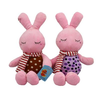 China Realistic Decoration Pink Long Era Plush Rabbit Bag Toy With Clothes for sale