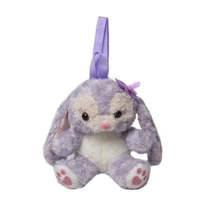 China 8 Inch Plush Bunnies Purple Decoration PV Plush Backpack Candy Bag Toys for sale