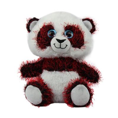 China Custom Lovely And Black Plush Panda Teddy Bear Pillow Decoration White Toys for sale