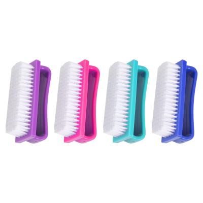 China Hot Selling Multifunctional Plastic Nail Dust Brush Nail Brush Cleaner Handle Pink Nail Dust Brush for sale