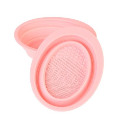 China Hot Selling Cosmetic Cleaning Pad Eyebrow Brush Makeup Brush Bowl Cleaning Brush Silicone Beauty Brush for sale