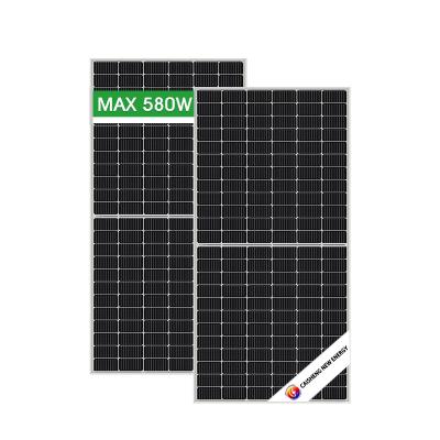 China Best Selling Sun Power Double Glass Half Cells 580W Mono Solar Panel 182mm 144 Cell PV Module 182mmx182mm for sale