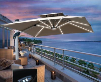 China Modern Outdoor Roman Umbrella Bar Light Strip Beach Garden Saving Umbrella for sale