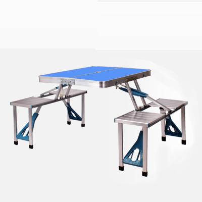 China Lightweight Leisure Camping Aluminum Folding Picnic Table With 4 Chair Set for sale