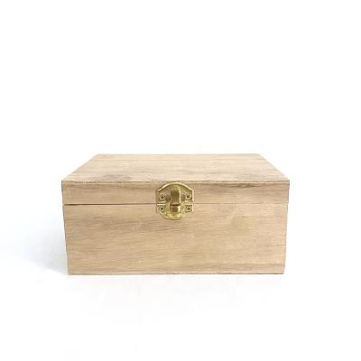 China ODM home custom simple paulownia decoration box solid wood crystal or trinket storage box for sale