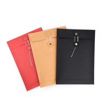 China 180gsm Kraft Paper Envelope Twine Closure Kraft Paper Gusset Envelope for sale