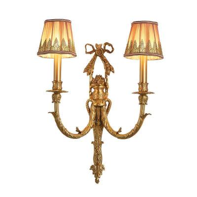 China Post Modern French Villa Wall Lamp Retro Wall Light Study Corridor Porch All Copper Wall Lamp For Living Room Or Dining Room for sale