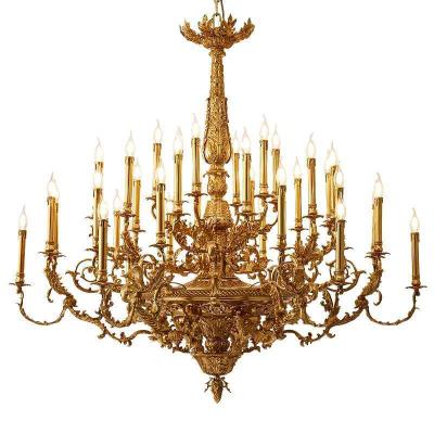 China Post Modern Classic Crystal Chandelier Light Luxury Golden Copper Brass Pendant Lamp Adjustable for Villa, Living Room, Hotel for sale