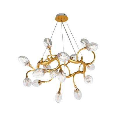 China Height Adjustable Chandelier With Dinosaur Egg Glass Hanging Lights For Bedroom Lighting Decoration Pendant Lamp For Home for sale