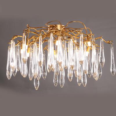 China Contemporary Luxury Fancy Colorful Clear Crystal Chandelier Glass Ceiling Pendant Lamp for Decoration Front Desk Restaurant for sale