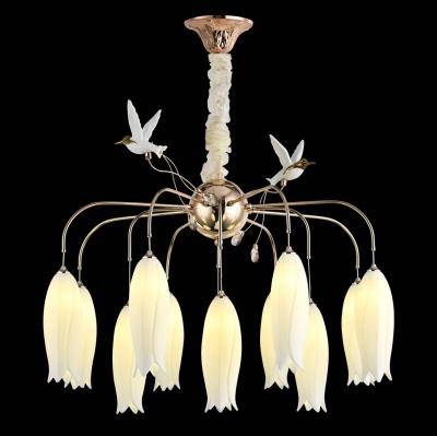 China Modern Romantic Ceramic Art Decoration Pendant Lamp Bedside Modern Design Rose Flowers Chandelier Ceiling Lamp Kids Room Decoration for sale