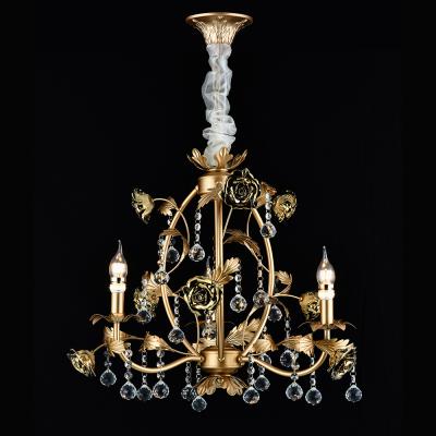 China Modern Traditional Art Design Luxury Copper Ceramic Flower Chandelier Gold Hanging Pendant Lamp Decoration for Hotel Villa Living Room for sale