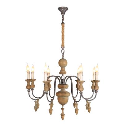 China Amazon Chandeliers Lights Vintage Pendant Lamp Farmhouse Villa Fancy Modern Wood Design Lighting Ceiling Lights for sale