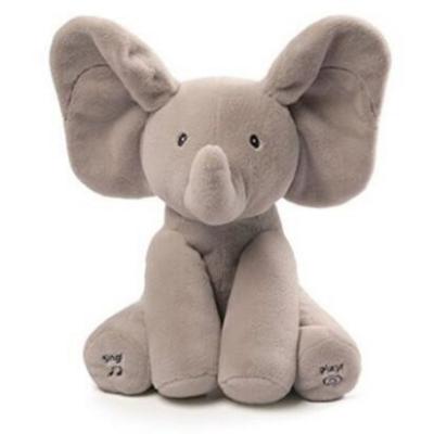 Chine Coup d'oeil gris jouets d'une peluche de musique de huer, jouet bourré électronique d'éléphant à vendre